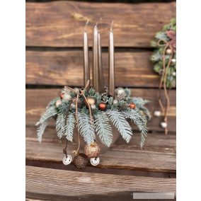 Barna ragyogó adventi dísz